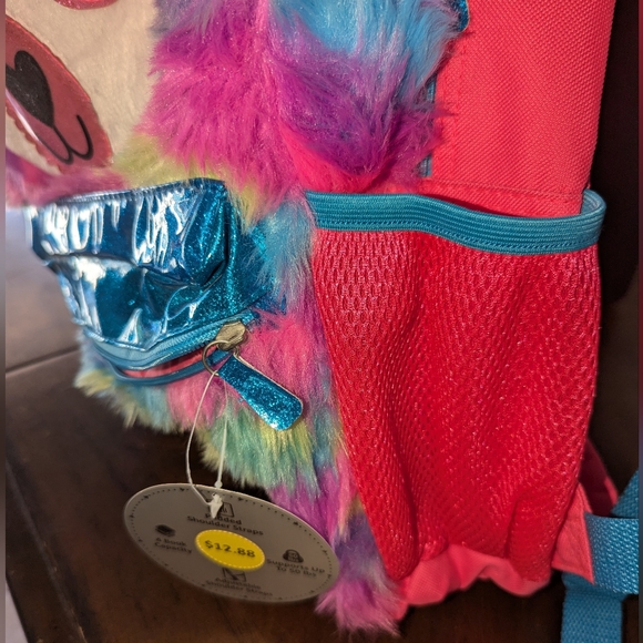 LLAMA Faux Fur Kids Backpack NWT - Picture 12 of 14